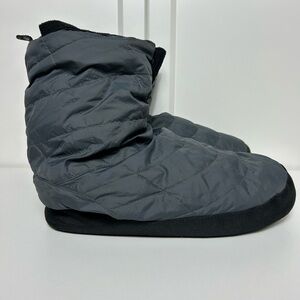 REI grey black insulated slippers